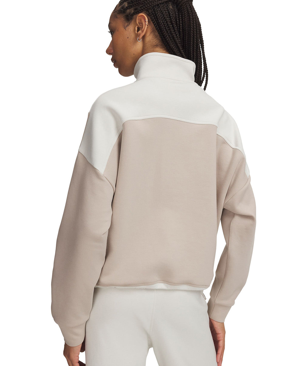 Poleron UA Unstoppable Fleece ½ Zip blanco para mujer