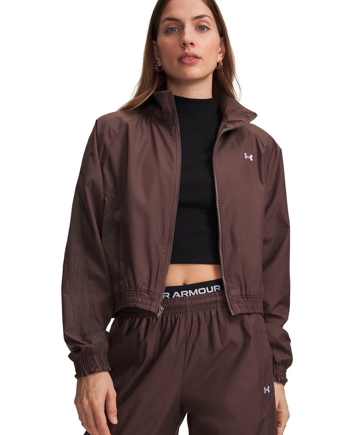 Chaqueta UA Icon Woven café para mujer