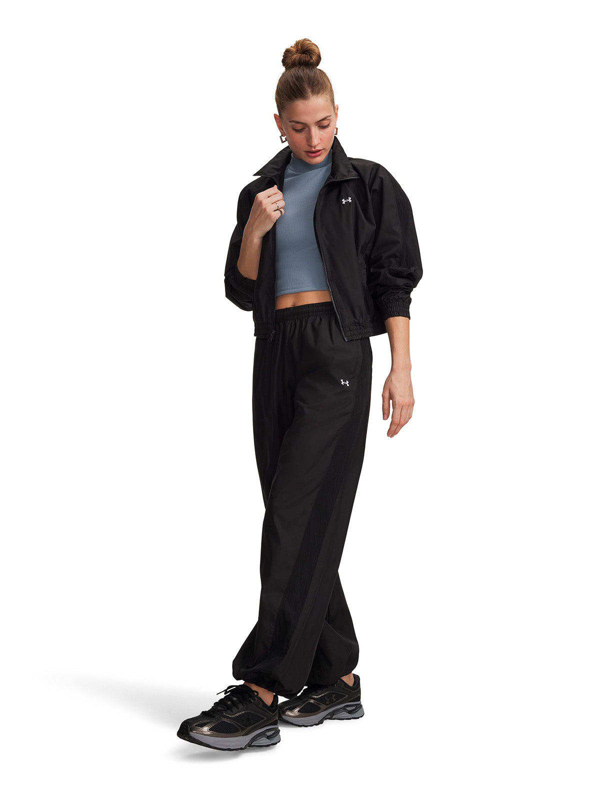 Pantalon UA Icon Woven negra para mujer