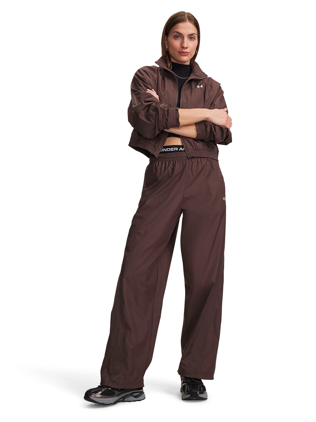Pantalon UA Icon Woven café para mujer