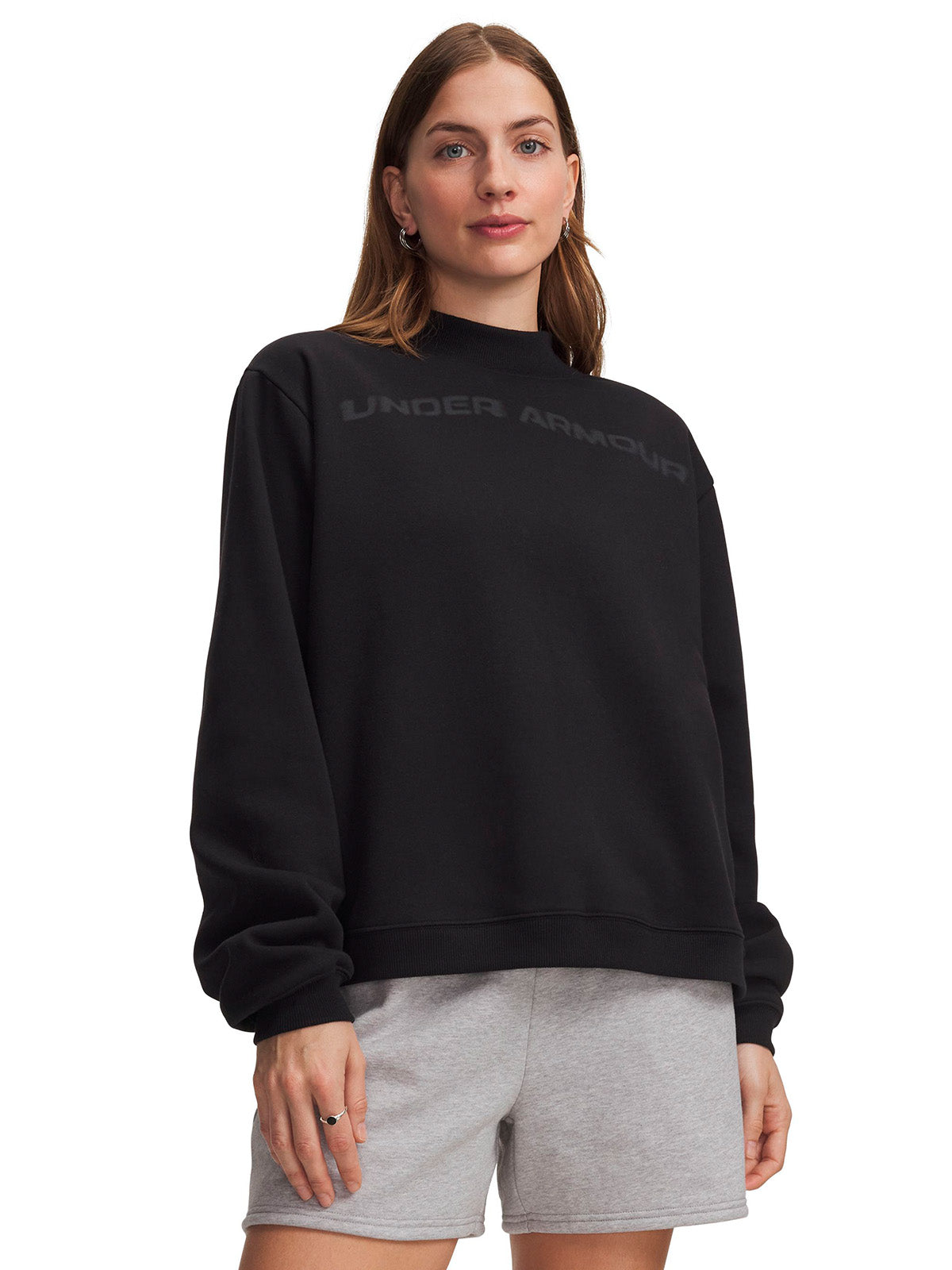 Poleron UA Icon Fleece negro para mujer