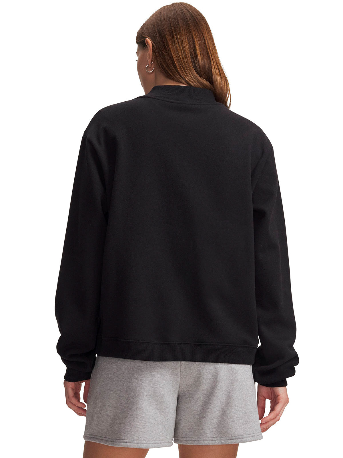 Poleron UA Icon Fleece negro para mujer