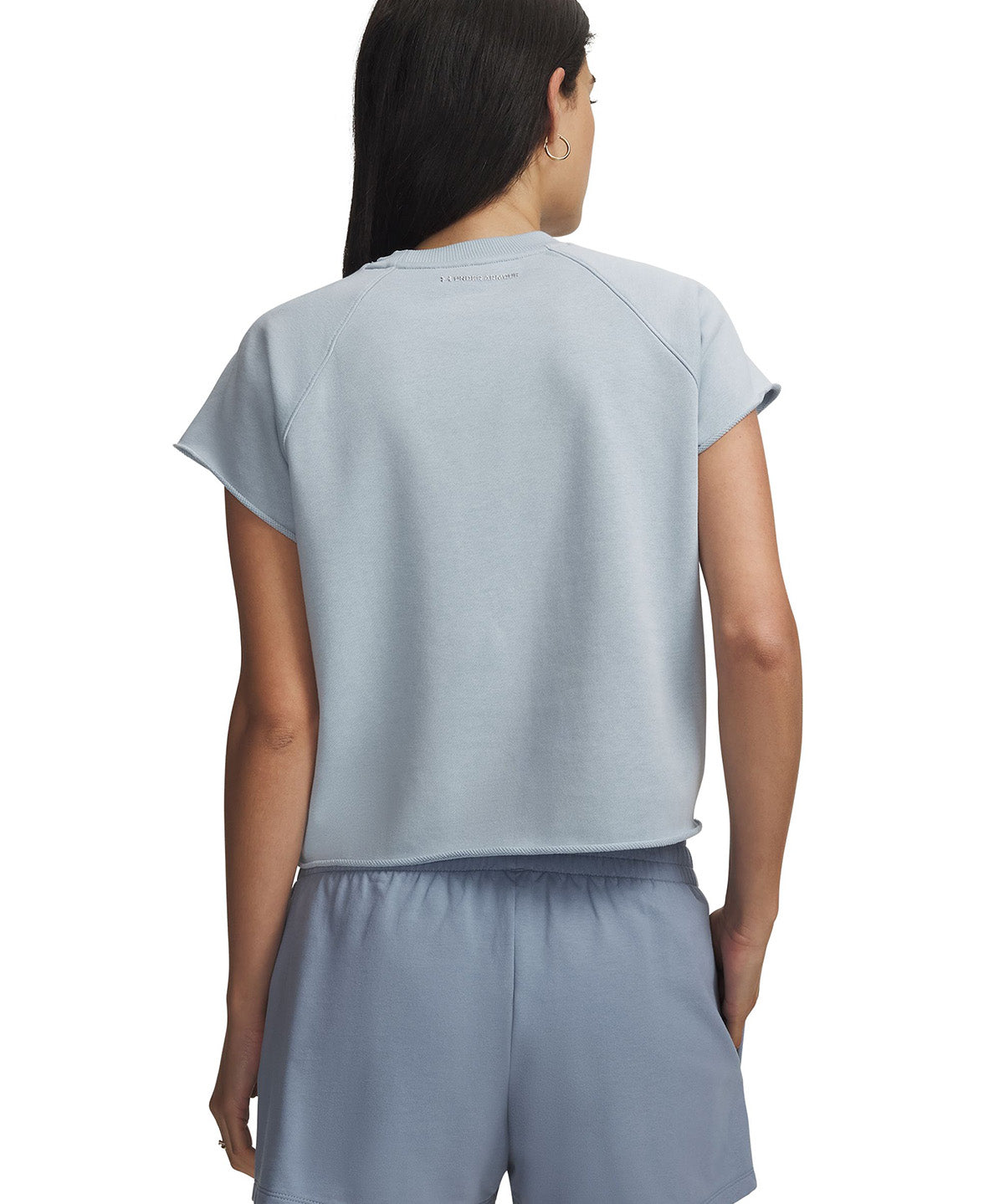 Polera manga corta UA Icon Cut Off gris para mujer
