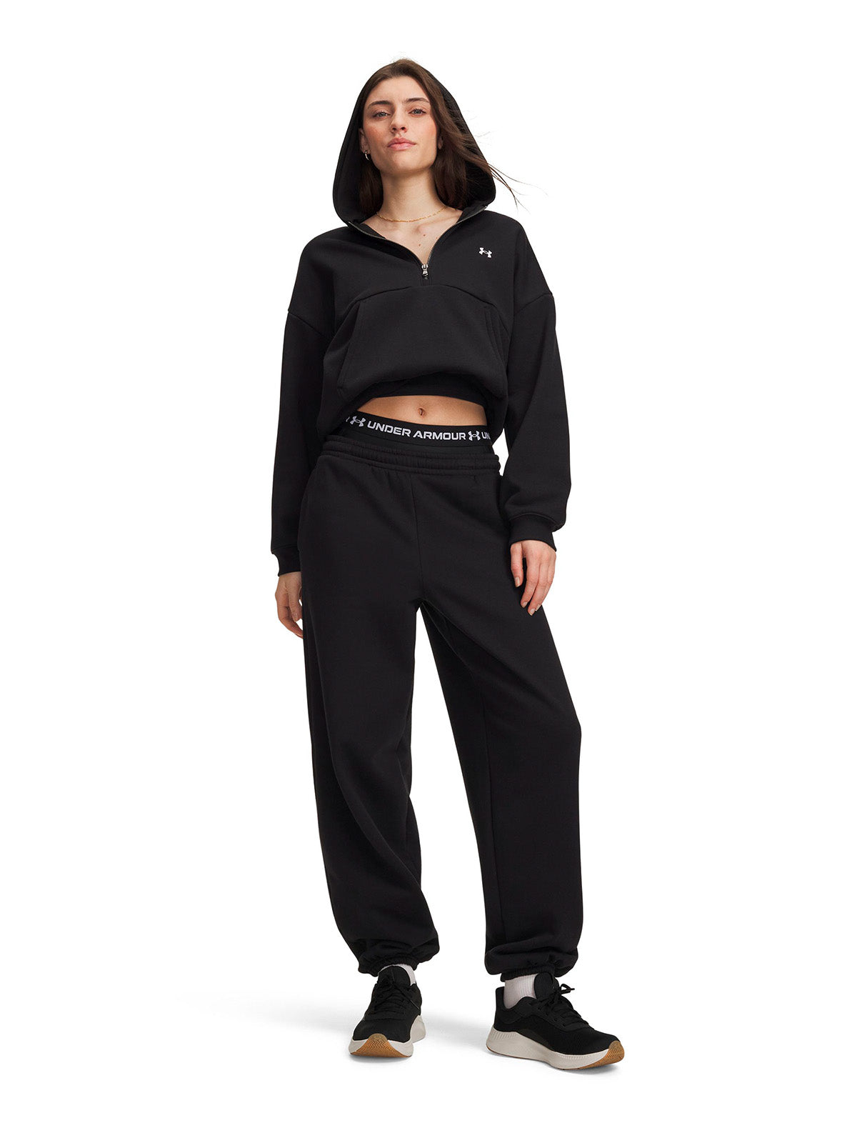 Pantalon UA Icon Fleece negra para mujer