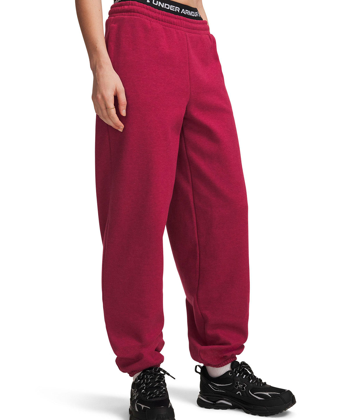 Pantalon UA Icon Fleece rosada para mujer