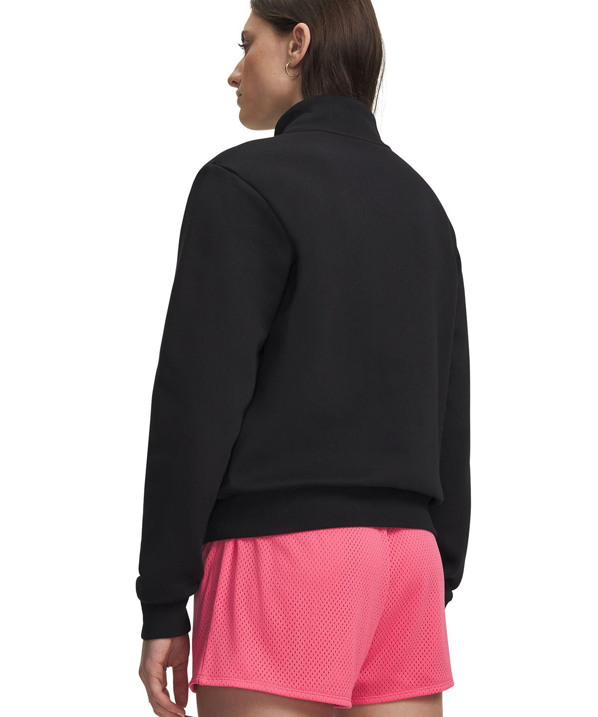Poleron UA Rival Fleece ½ Zip negro para mujer
