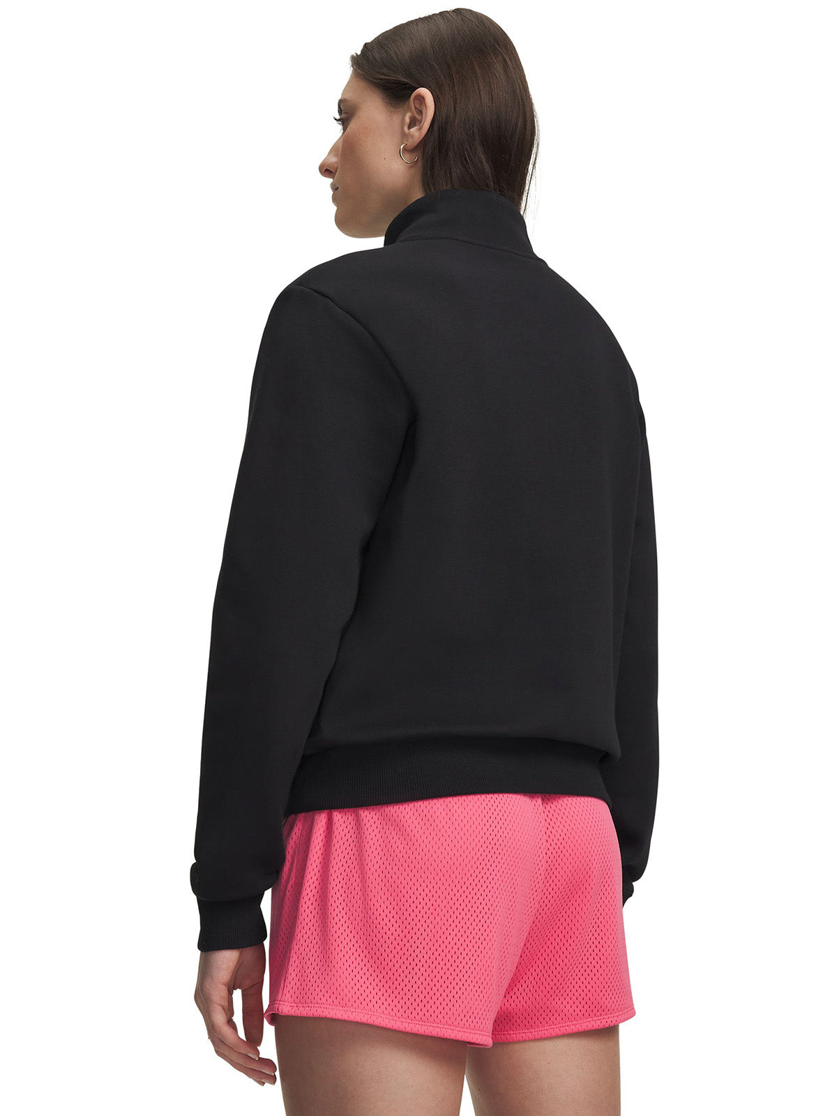 Poleron UA Rival Fleece ½ Zip negro para mujer