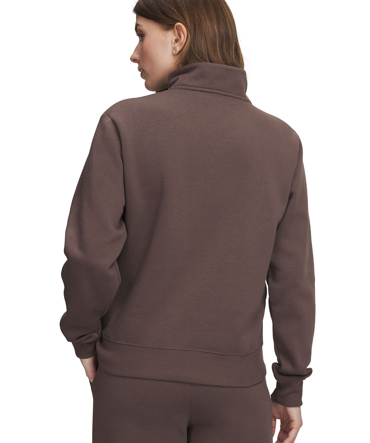 Poleron UA Rival Fleece ½ Zip café para mujer