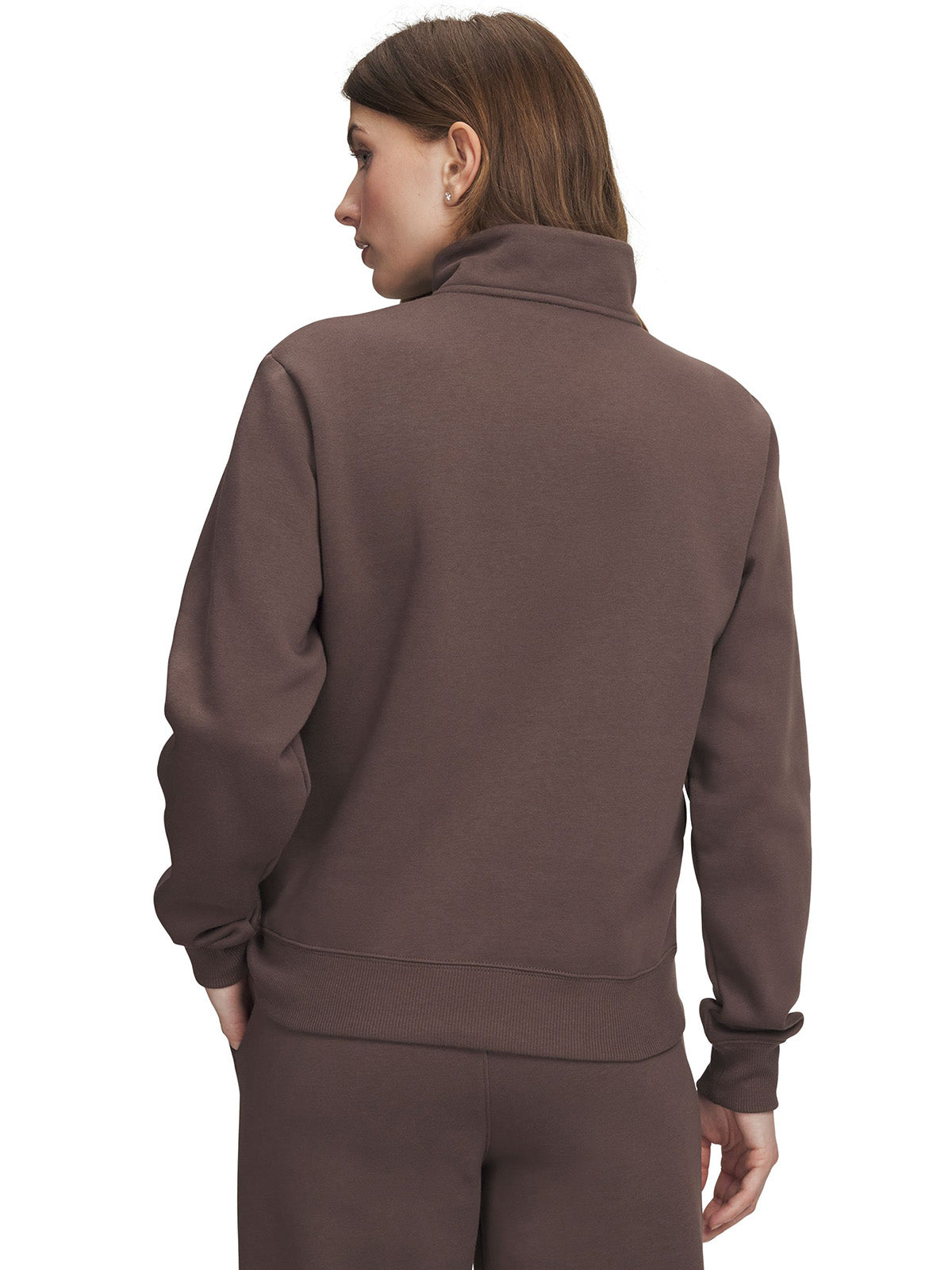 Poleron UA Rival Fleece ½ Zip café para mujer
