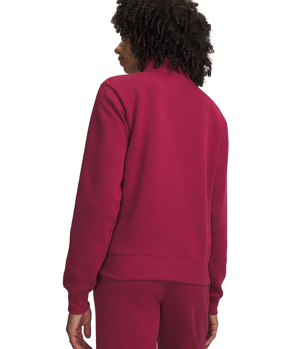 Poleron UA Rival Fleece ½ Zip rojo para mujer