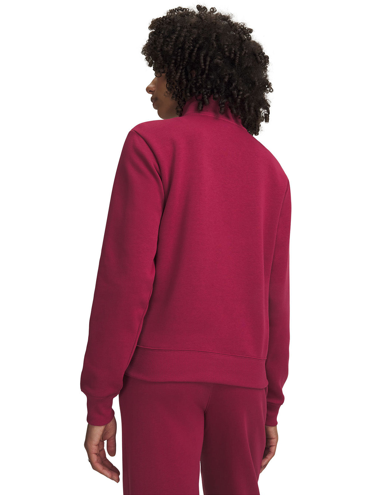 Poleron UA Rival Fleece ½ Zip rojo para mujer
