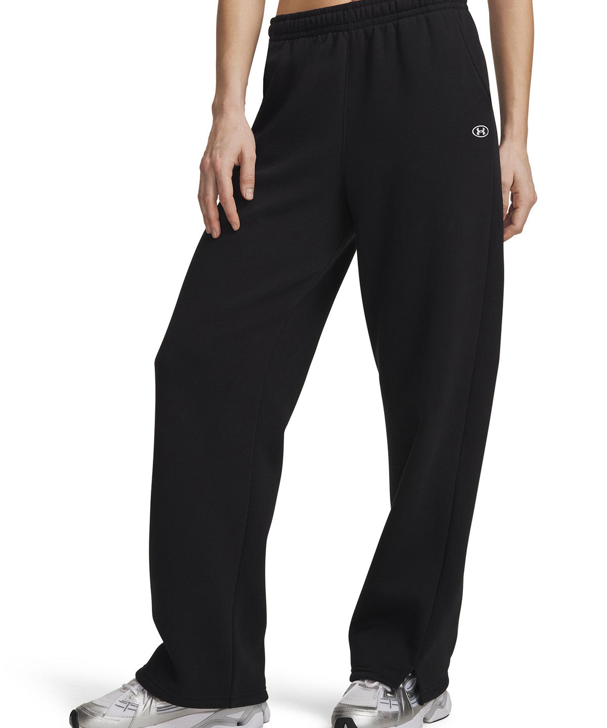 Pantalon UA Rival Fleece Straight negro para mujer