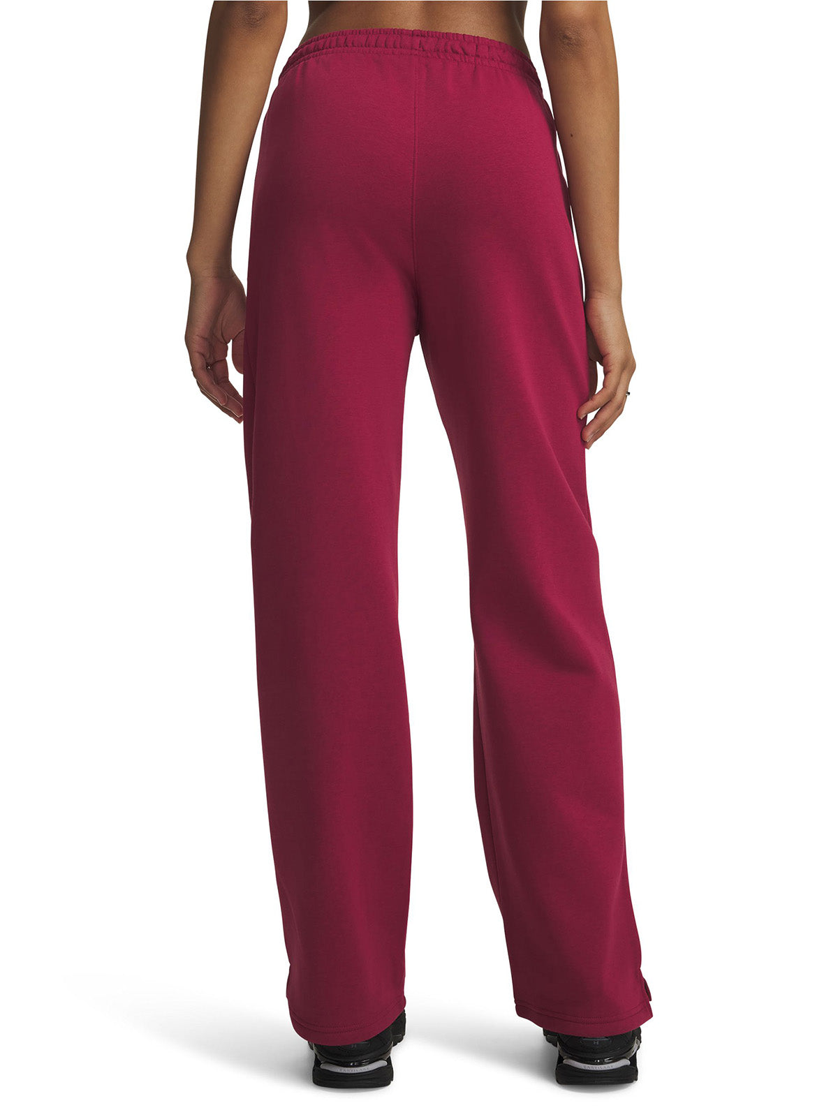 Pantalon UA Rival Fleece Straight rojo para mujer