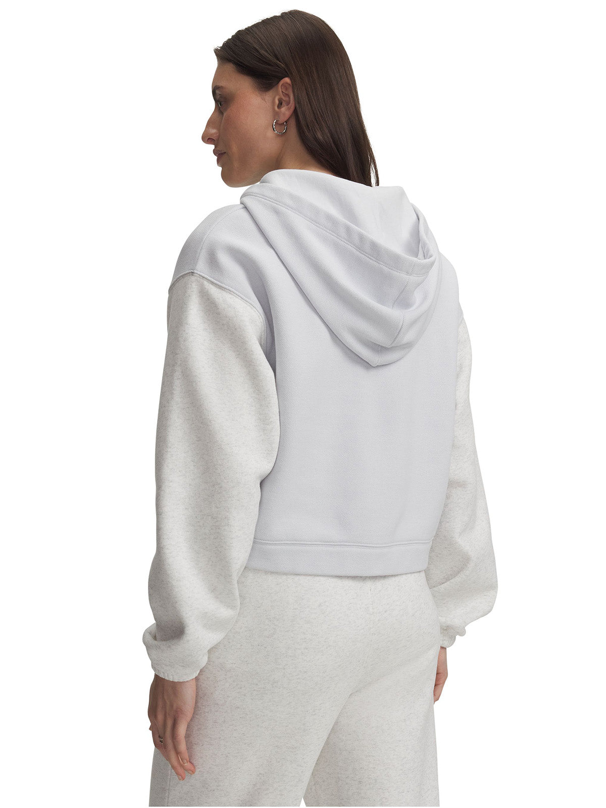 Poleron UA Rival Fleece Lace Up gris para mujer