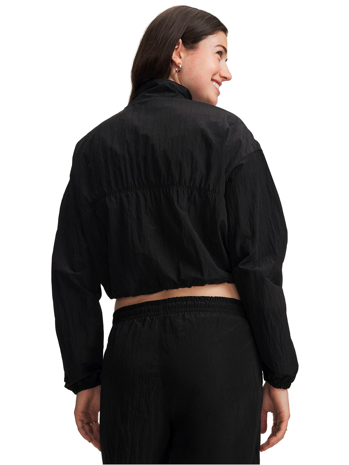 Poleron UA Rival Woven negra para mujer