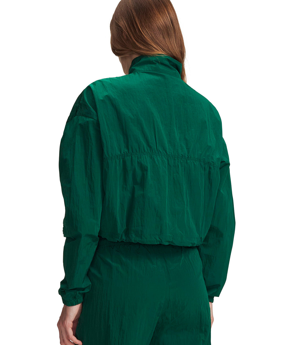 Poleron UA Rival Woven verde para mujer