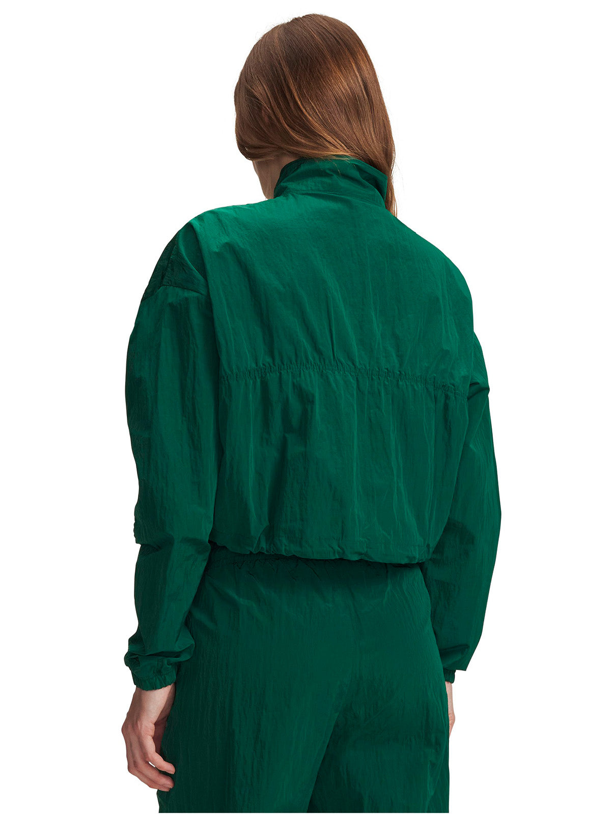 Poleron UA Rival Woven verde para mujer