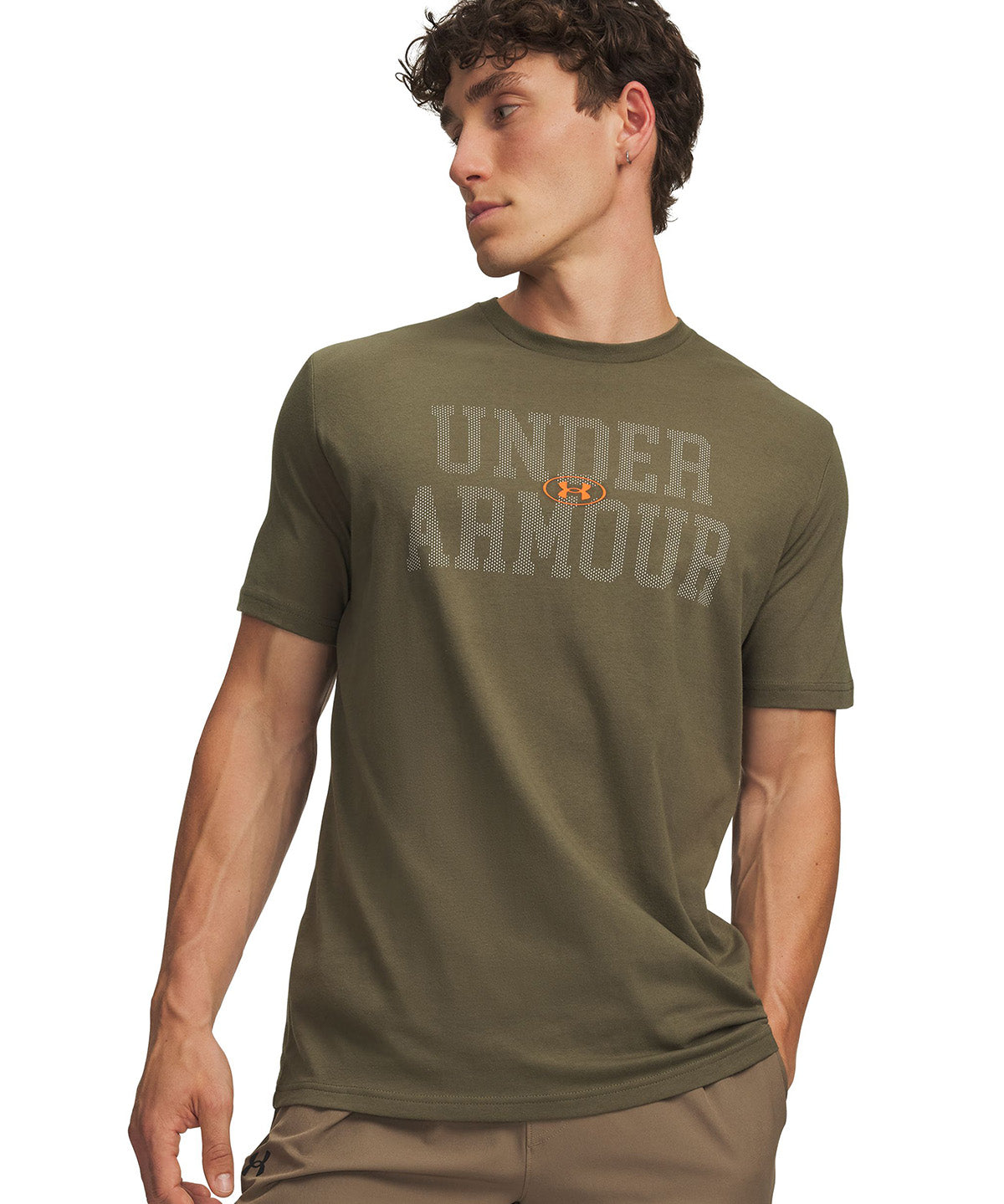 Polera manga corta UA Mesh verde para hombre