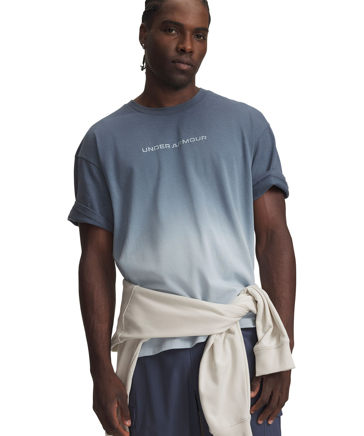 Polera manga corta UA Heavyweight Gradient azul marino para hombre