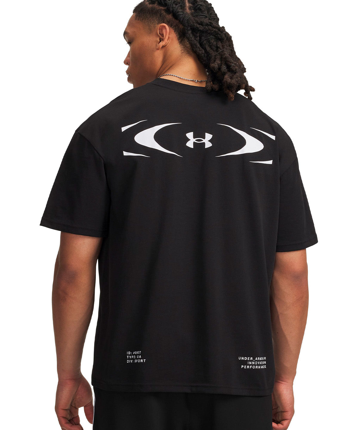 Polera manga corta UA Heavyweight Echo Logo negro para hombre