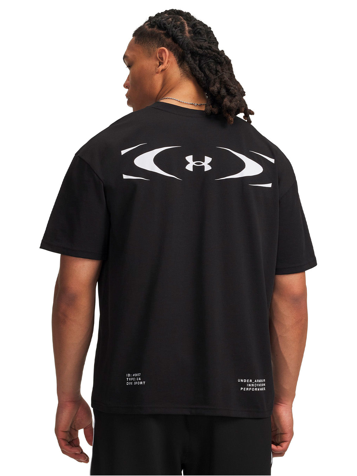 Polera manga corta UA Heavyweight Echo Logo negro para hombre