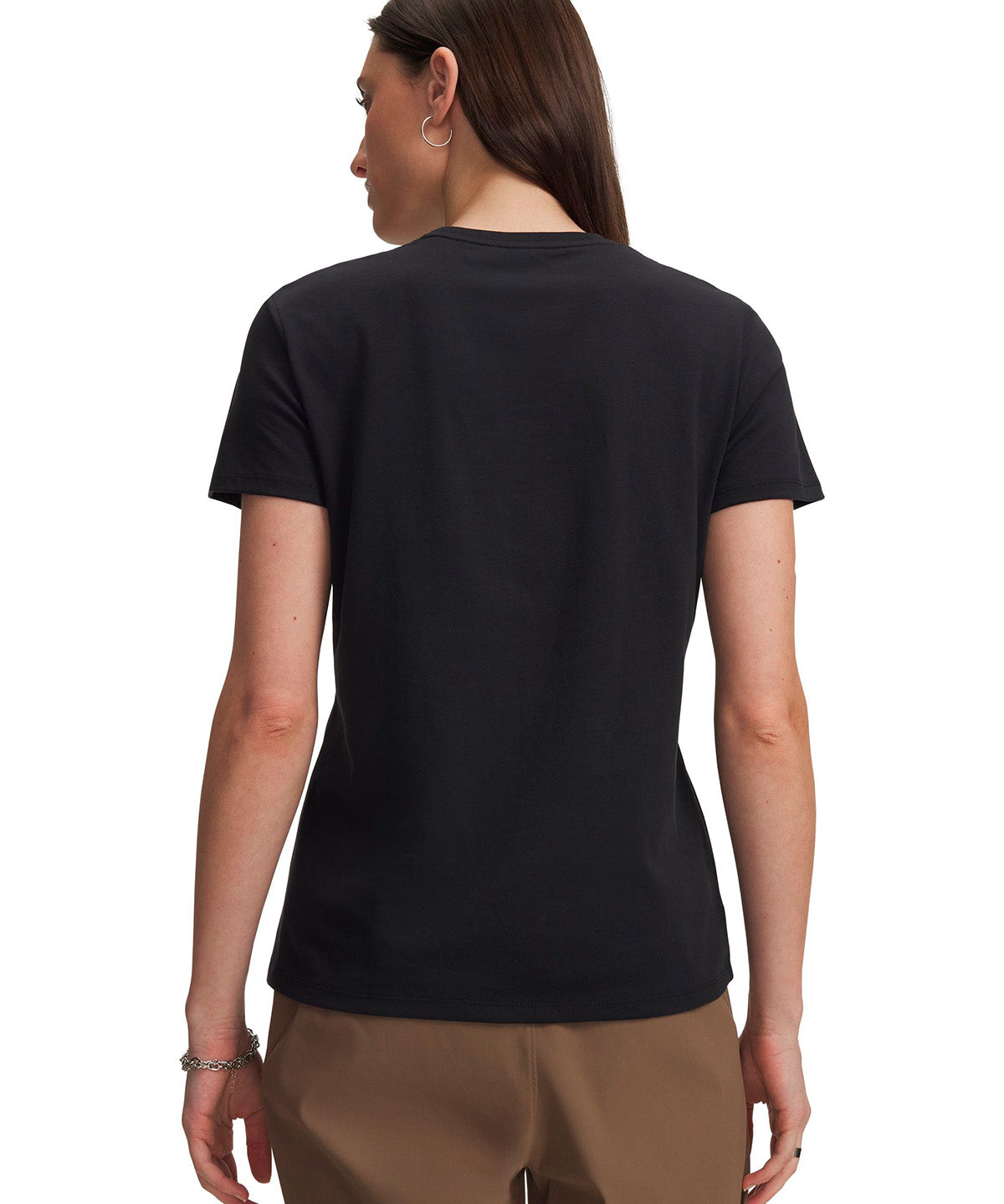 Polera manga corta UA Athletics Arch negra para mujer
