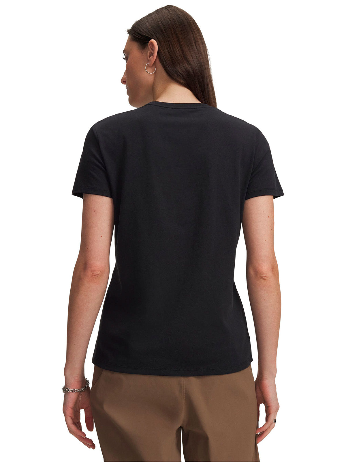 Polera manga corta UA Athletics Arch negra para mujer