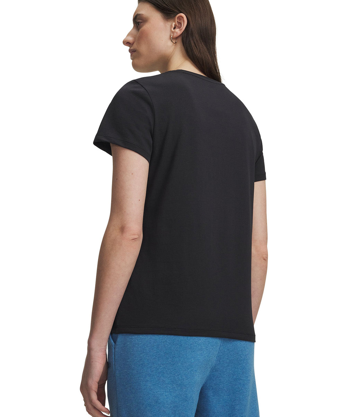 Polera manga corta UA W Rival Shimmer negra para mujer