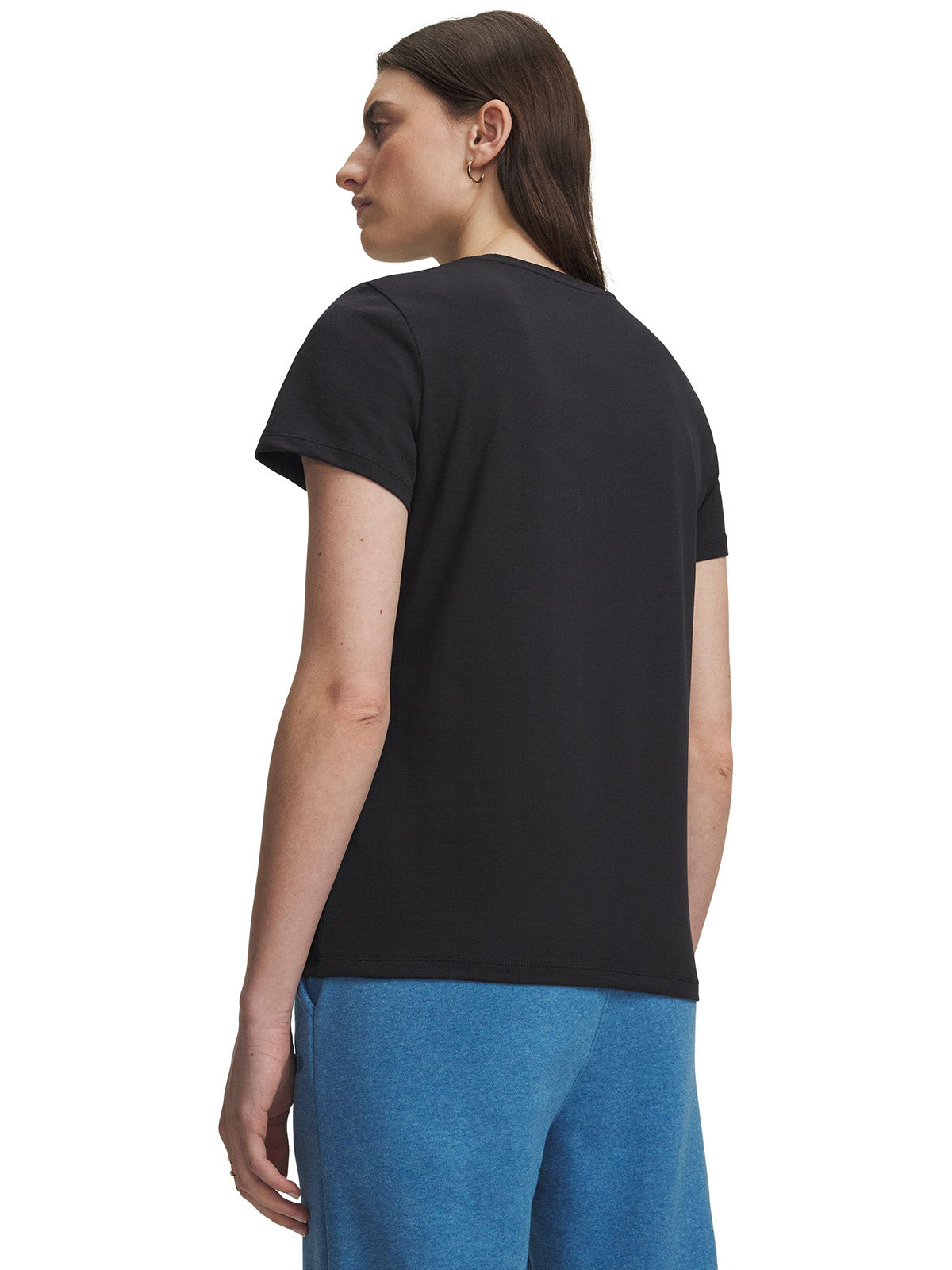 Polera manga corta UA W Rival Shimmer negra para mujer