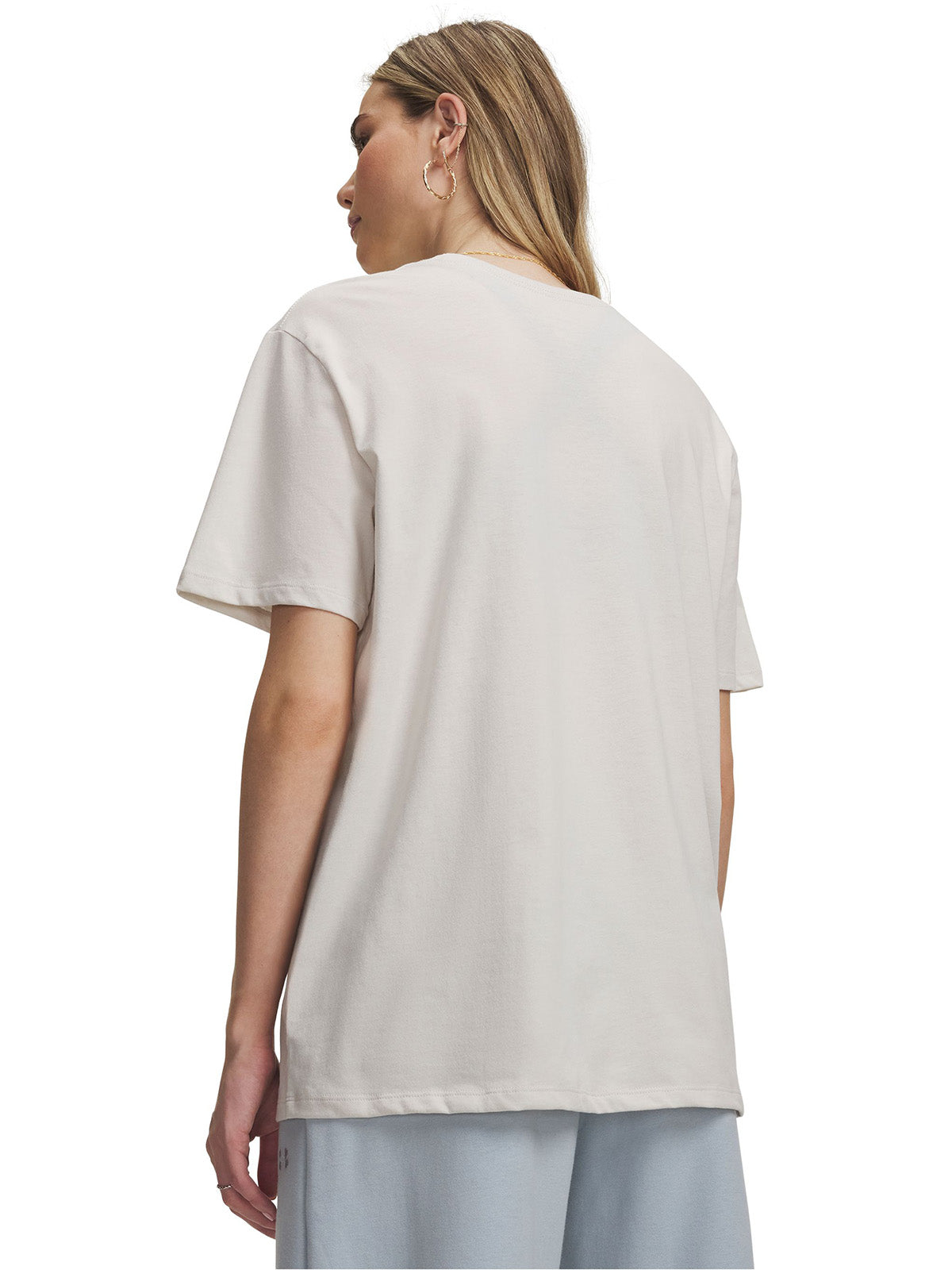 Polera manga corta UA W Rival Wordmark Graphic blanca para mujer