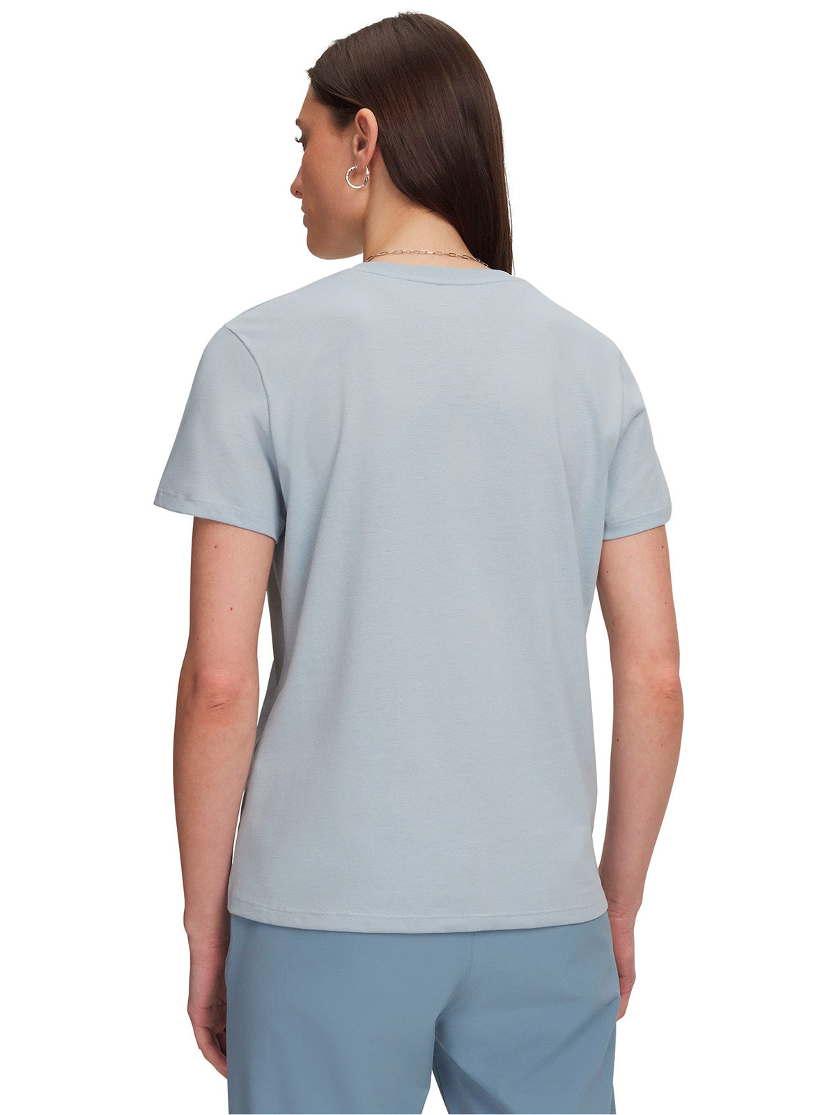 Polera manga corta UA Icon Fleece Graphic gris para mujer