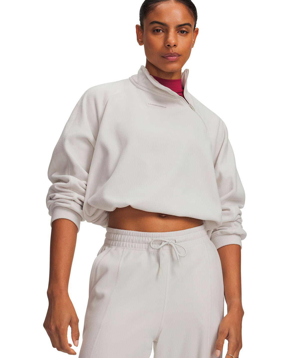 Poleron UA Performance Fleece  blanca para mujer