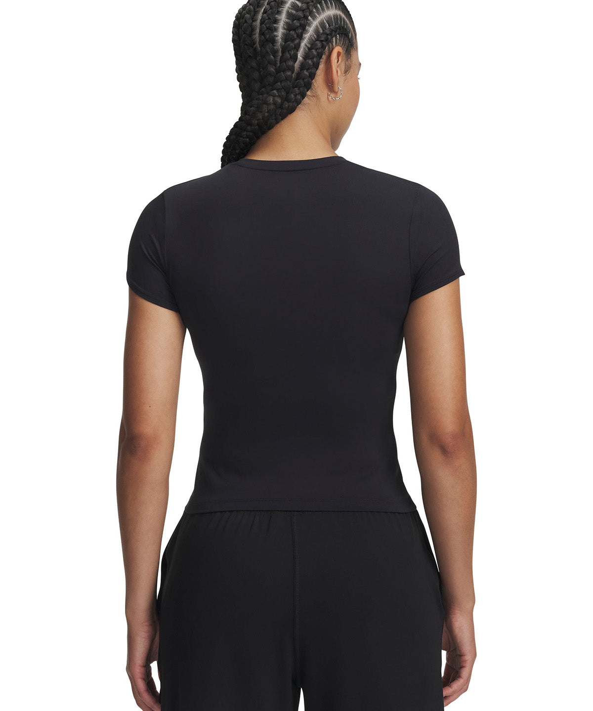 Polera manga corta UA Motion Fitted negra para mujer