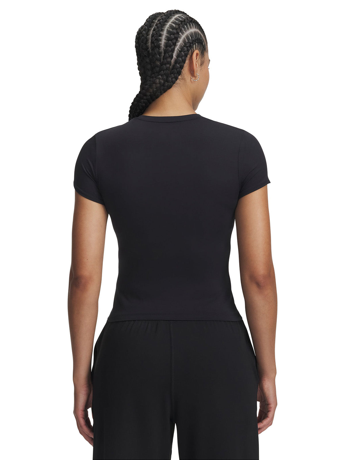 Polera manga corta UA Motion Fitted negra para mujer