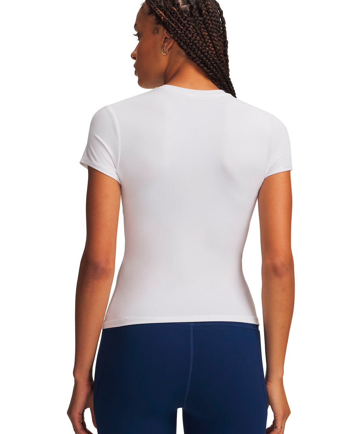 Polera manga corta UA Motion Fitted blanca para mujer