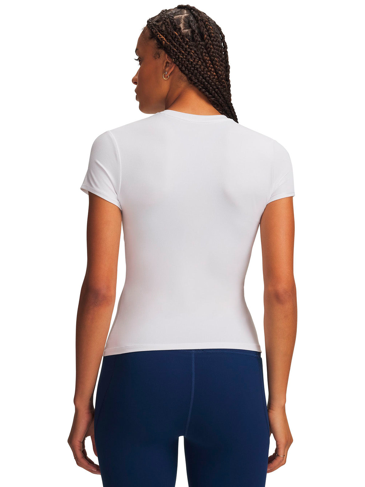 Polera manga corta UA Motion Fitted blanca para mujer