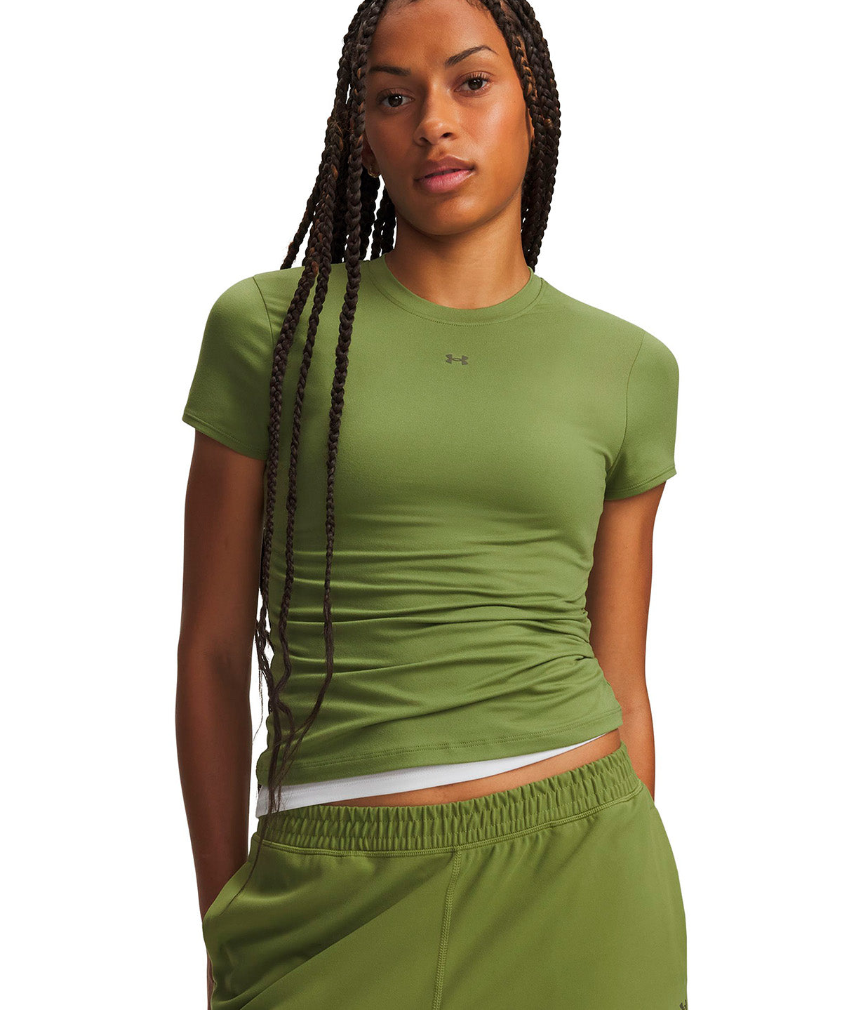 Polera manga corta UA Motion Fitted verde para mujer