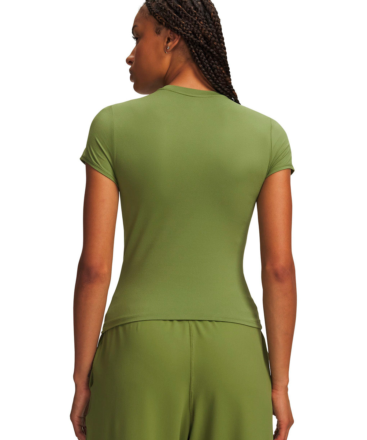 Polera manga corta UA Motion Fitted verde para mujer