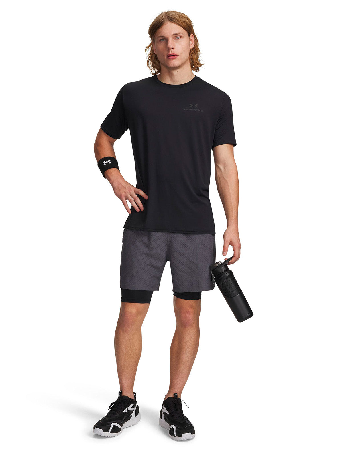 Short UA Vanish Woven 2-in-1 gris para hombre