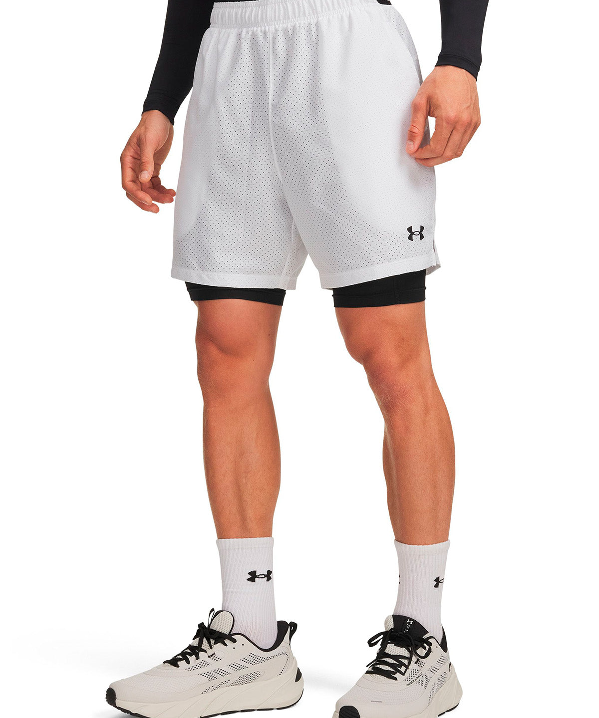 Short UA Vanish Woven 2-in-1 blanco para hombre