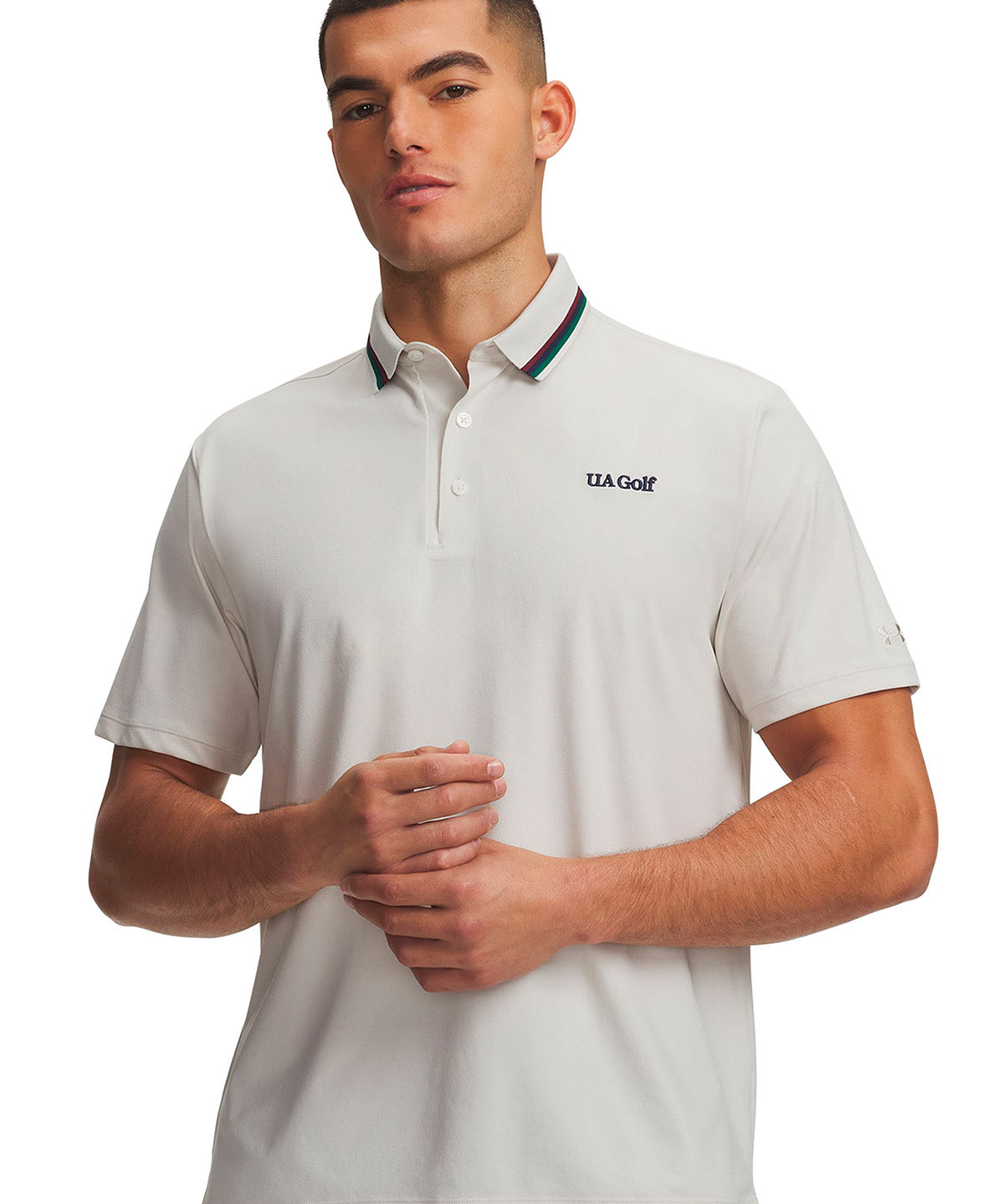 Polera manga corta UA ArmourDry Amp blanco para hombre