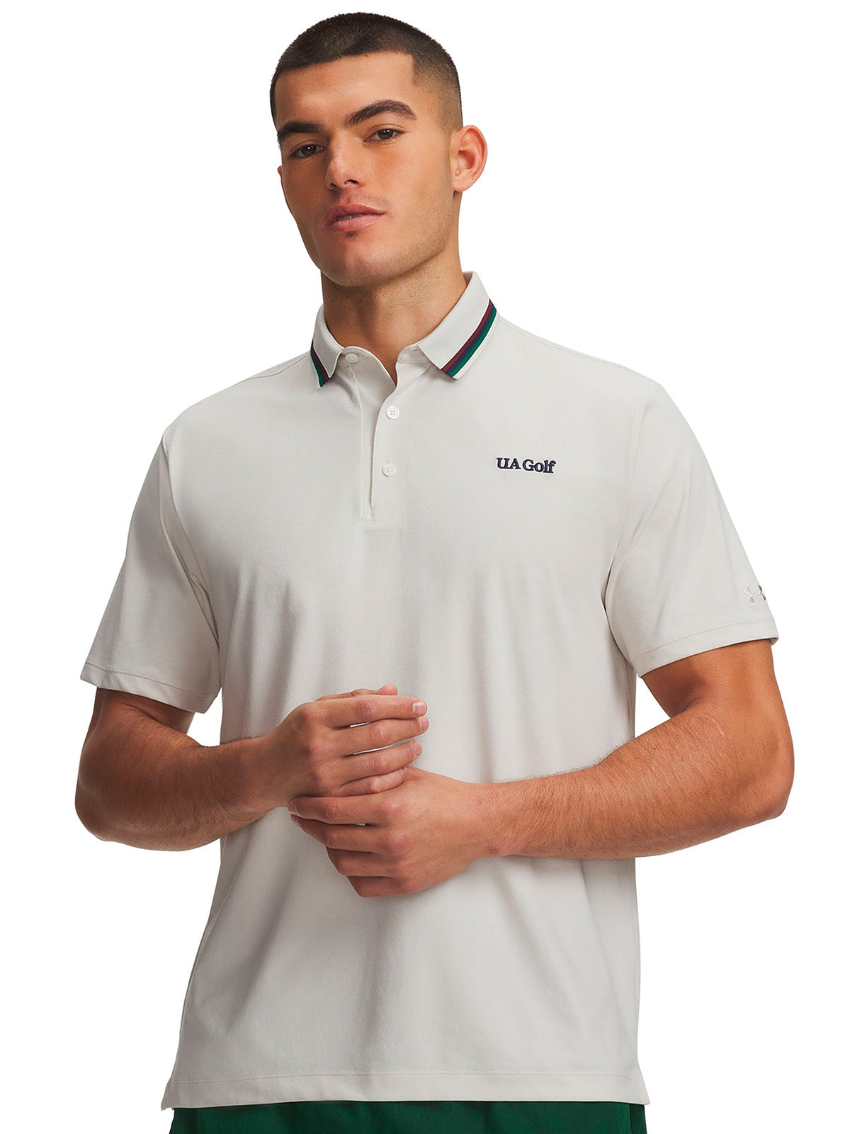 Polera manga corta UA ArmourDry Amp blanco para hombre