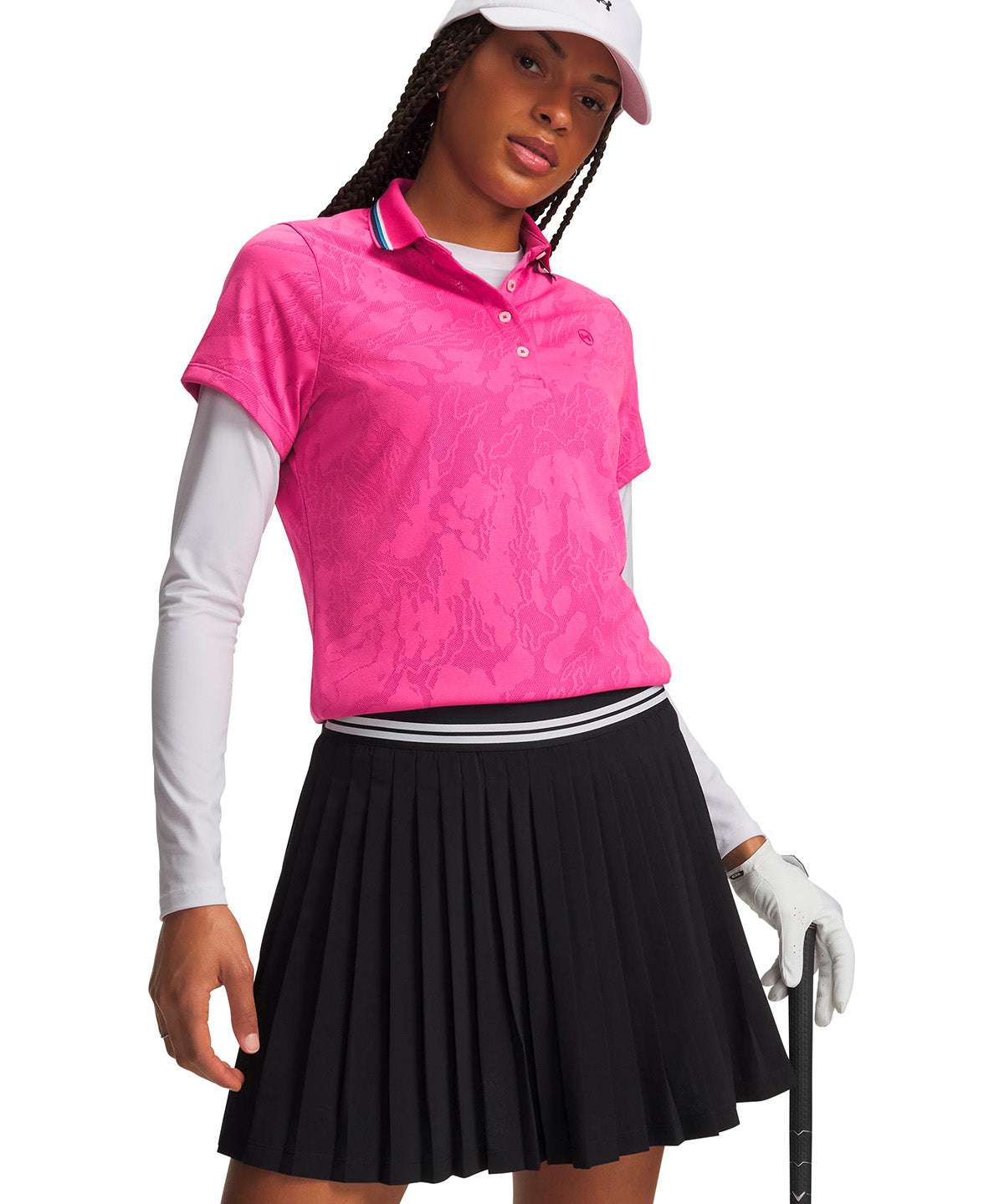 Polera manga corta UA ArmourDry rosada para mujer