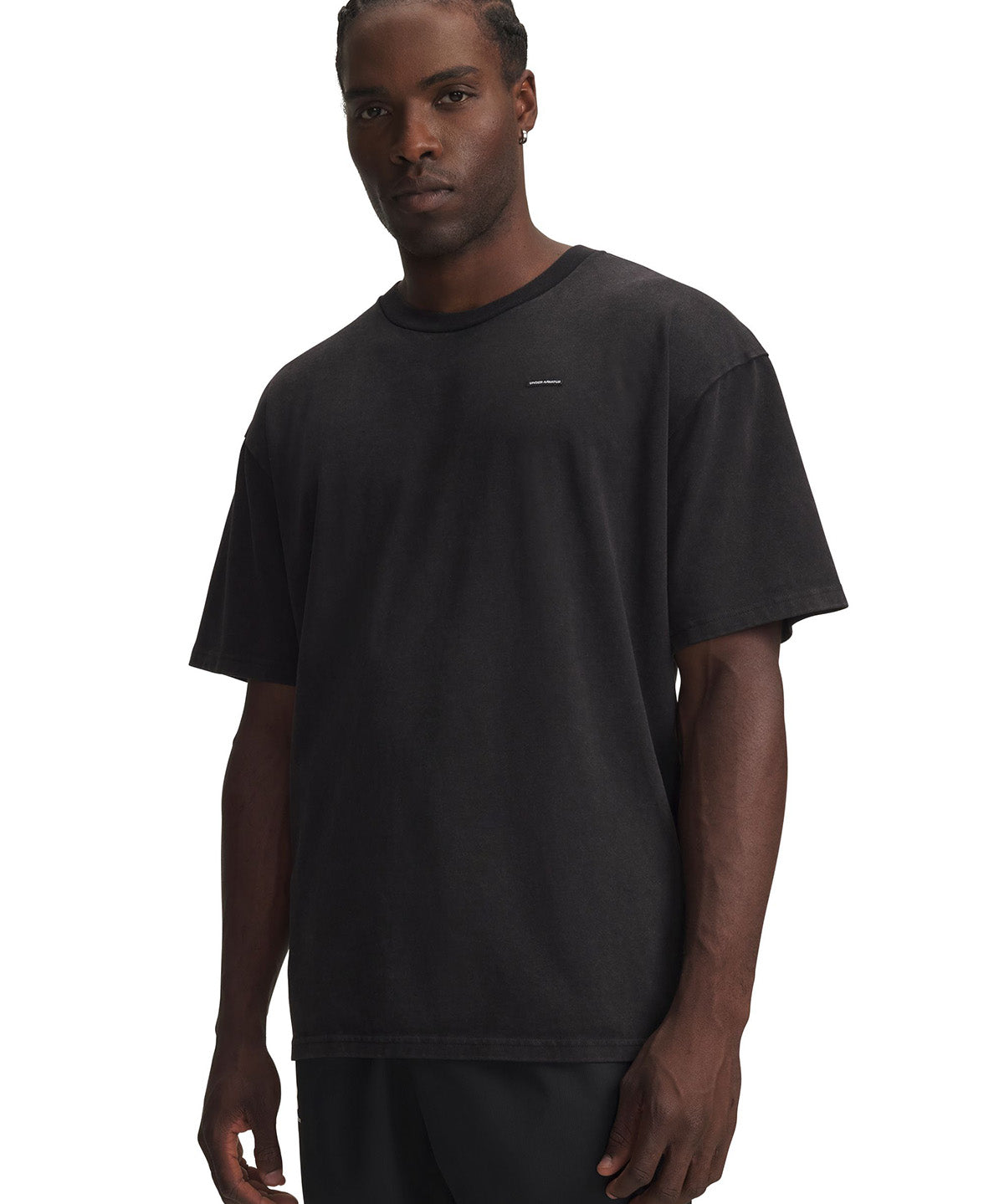 Polera manga corta UA Heavyweight Oversized Wash negra para hombre