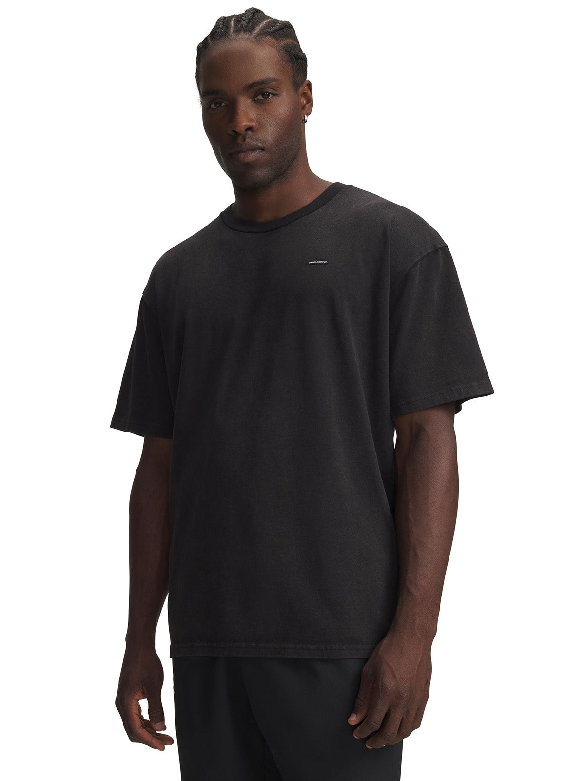 Polera manga corta UA Heavyweight Oversized Wash negra para hombre