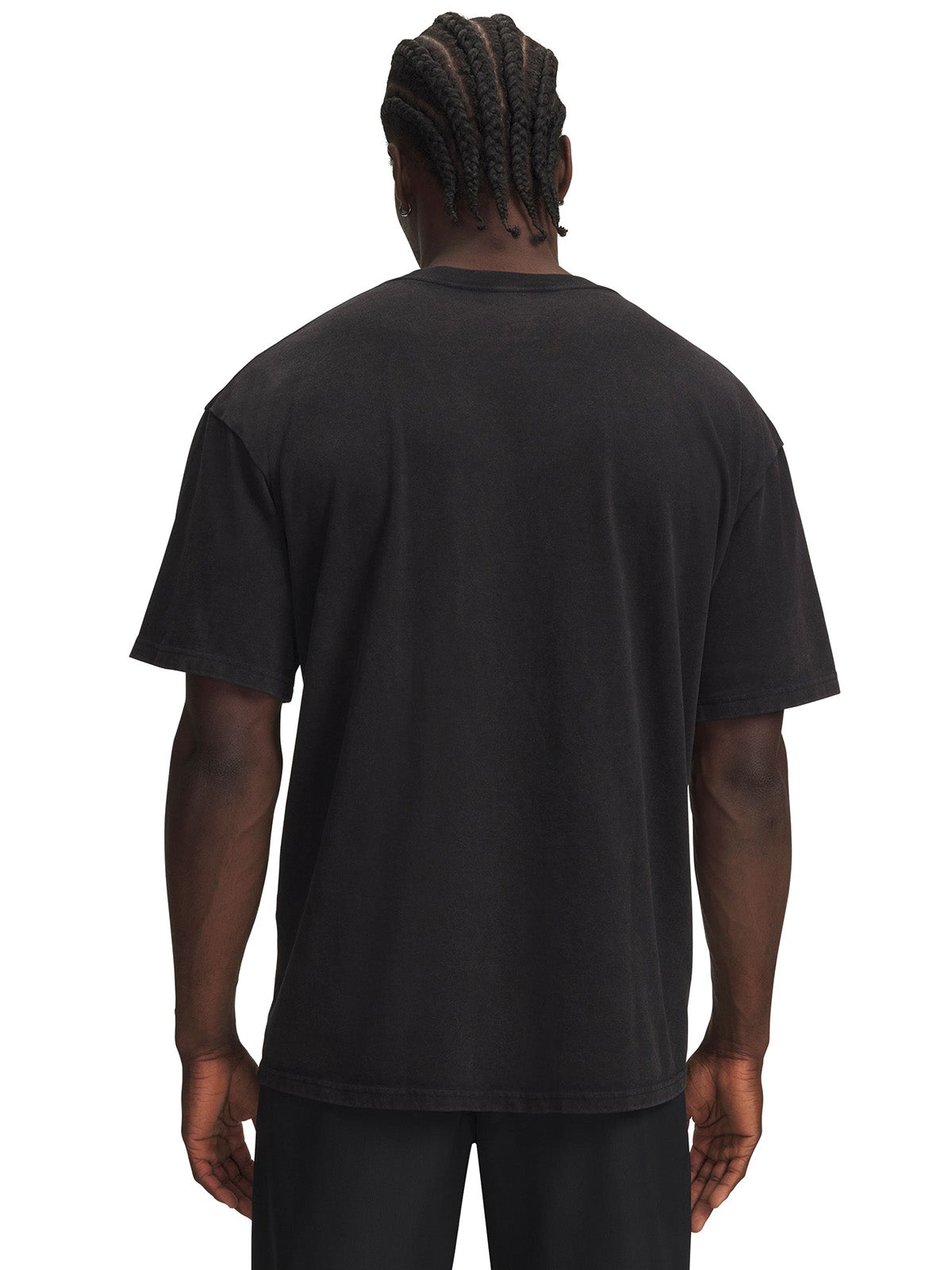 Polera manga corta UA Heavyweight Oversized Wash negra para hombre