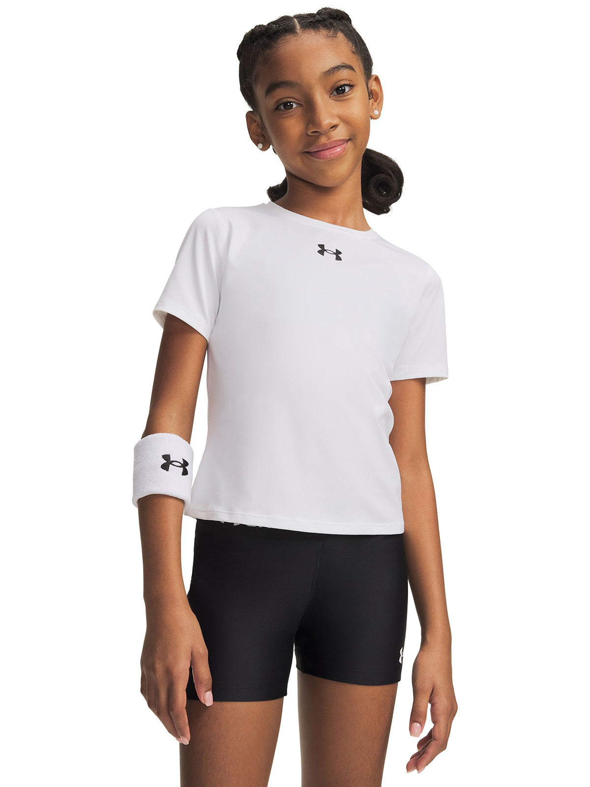 UA G HeatGear SS Primera Capa Superior blanco para niña