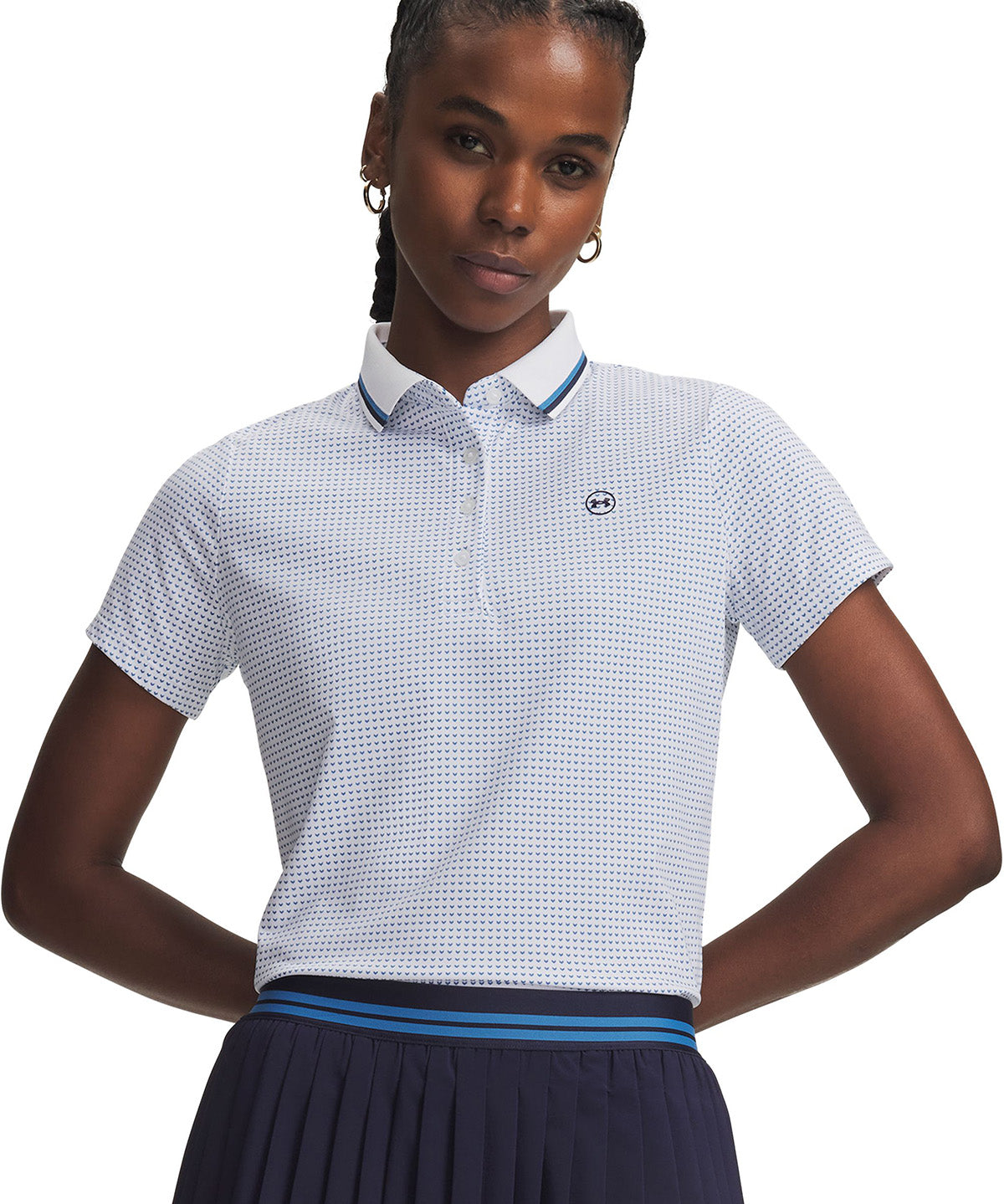 Polera manga corta UA ArmourDry Printed blanca para mujer