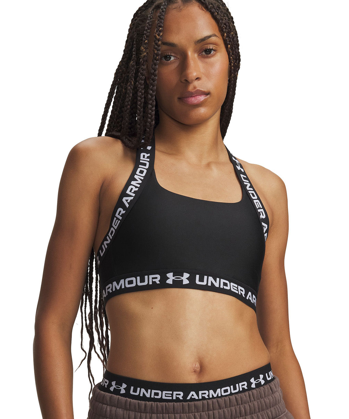 Peto UA HeatGear Mid T-Back negro para mujer