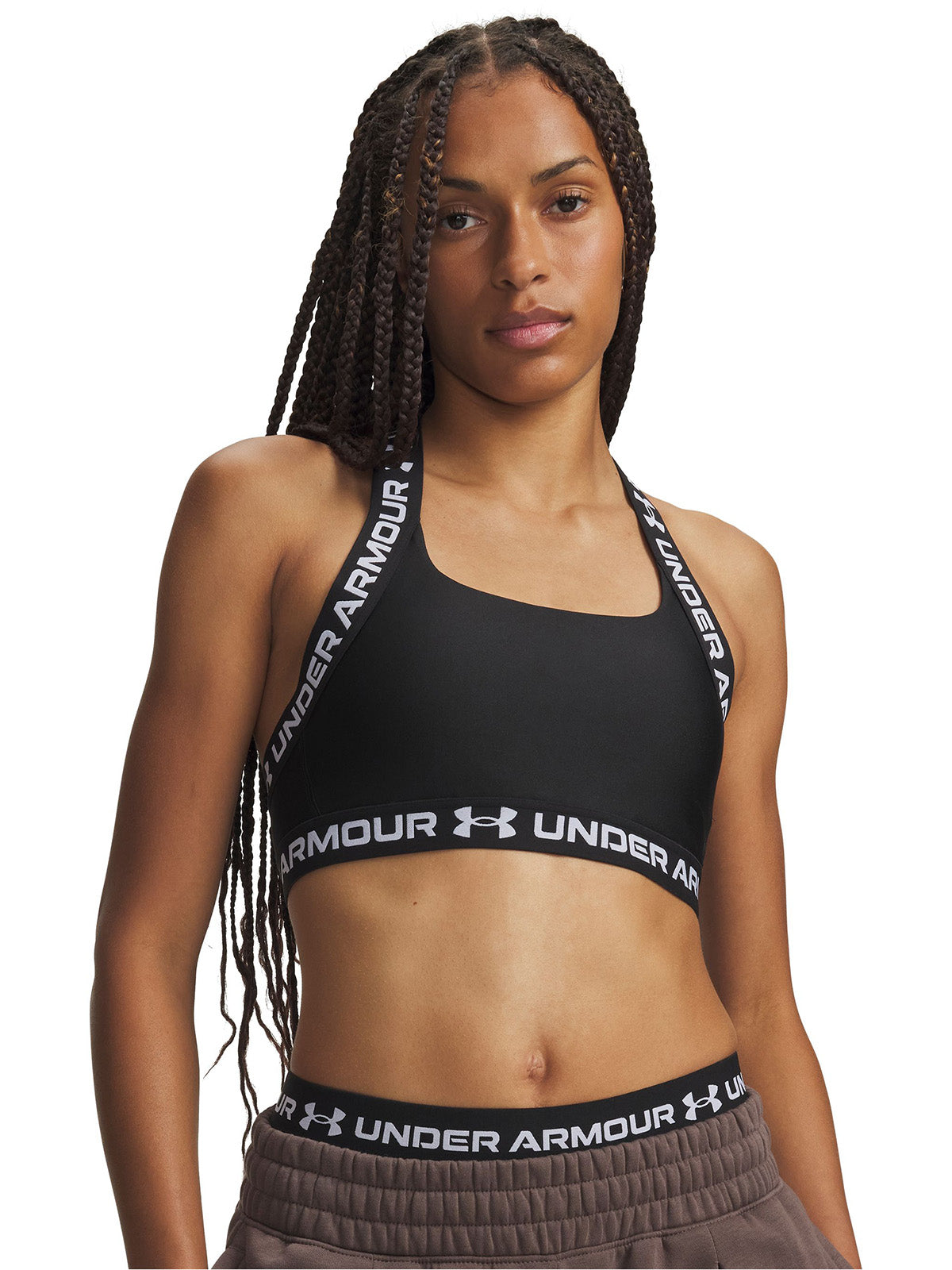 Peto UA HeatGear Mid T-Back negro para mujer